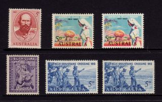 Australia 1962 - 1963,  Sg 342,  343,  345,  352 Stuart Mission Crossing,  Muh photo