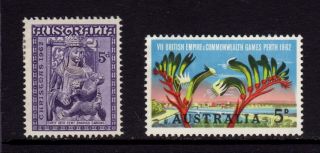 Australia 1962 - 1963,  Sg 345,  346,  Christmas,  Perth Commonwealth Games,  Mh photo