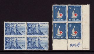 Australia 1963,  Sg 351,  352,  Blue Mountains Crossing,  Red Cross,  Muh photo