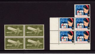 Australia 1964,  Sg 370,  372,  First Air Mail Bleriot,  Christmas,  5d,  Muh photo