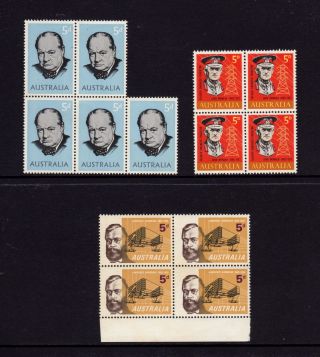 Australia 1965,  Sg 377,  378,  379 Churchill,  Monash,  Hargrave 5d,  Muh photo