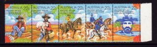 Australia 1980,  Sc 741,  Sg 742 - 746,  Waltzing Matilda Strip Of 5,  22c, photo