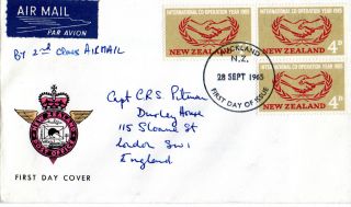 Zealand 28 September 1965 International Cooperation Year First Day Cover Fdi photo