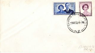 Zealand 9 December 1953 Royal Visit First Day Cover Christchurch Cds photo