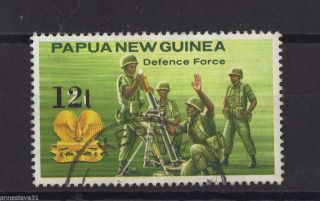 G/fu Nh 1985 Stamp From Papua Guinea Surcharged 12t On 7t Png Defense Force photo