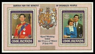 Cook Islands 1981 Royalty Royal Wedding Diana Medical Disabled Overprint photo