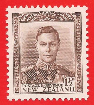 1 1/2d Purple - Brown Stamp 1938 Zealand King George Vi Sg607 photo