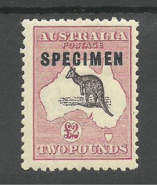 Australia Sg45b 1924 £2 Purple - Bl& Pale Rose O/printed Spec.  C.  £3750 As Normal photo