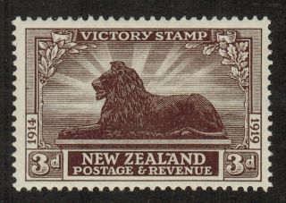 Zealand 168 1920 3d British Lion Sm Hr,  Fresh F/vf Cv$15.  00 photo