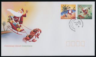 Christmas Island 452 - 3 Fdc Christmas,  Santa,  Crab photo