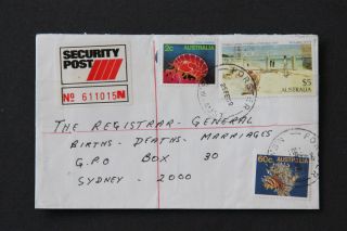 1988 Nsw Forster Security Post Commercial Cover $5 Painting Fish Marine Life photo