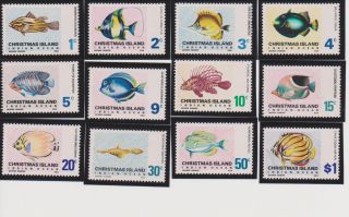 Christmas Island Fish Issue Of 1968 - 70 Scott 22 - 33 All Nh Except 29 Has Lh photo