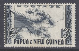 1952 Papua Guinea 10/ - Map Fine Mlh Sg14 Our Ref Nv1 photo