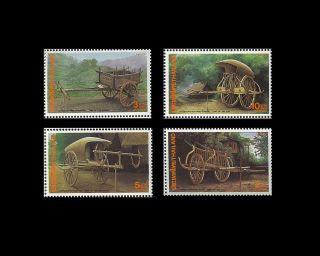 Thailand Stamp,  1992 1519 - 1522 Thai Heritage Conservation,  Two Wheels,  Transport photo
