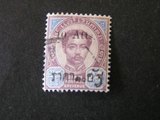 Thailand,  Scott 64,  10a.  On 24a Value King Chulalongkon 1899 Issue photo