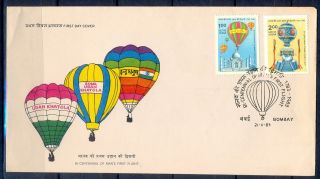 J353 - India 1983.  Manned First Flight Taj Mahal Hot Balloon Parachute. photo