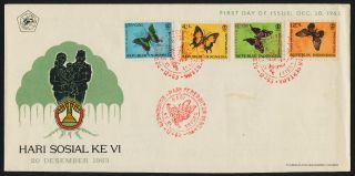 Indonesia B156 - 9 Fdc Butterflies photo