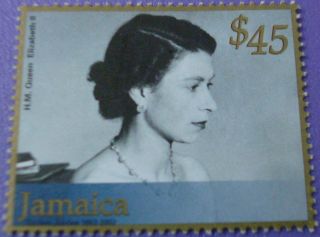 H.  M.  Queen Elizabeth 11 In Evening Dress Jamaica Stamp photo