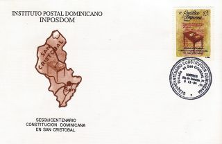 Dominican Constitution 15o Anniv In San Cristobal Sc 1171 Fdc 1994 photo