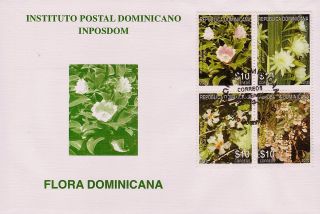 Dominican Flowers Block Of 4 Sc 1504 Fdc 2011 photo