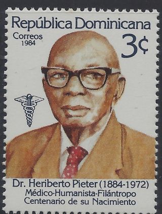 Dominican Dr Heriberto Pieter Physician,  First Negro Graduate Sc 900 1984 photo