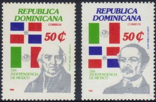 Dominican Independence Day Mexico Sc 1029 - 30 1988 photo