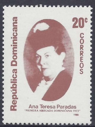 Dominican 1st Female Lawyer Ana Teresa Paradas Sc 1048 1988 photo