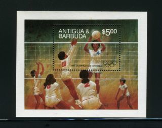 Anitgua,  Scott 744,  1984 Olympics - Volleyballl,  Souvenir Sheet,  1984 photo
