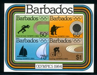 Barbados,  Scott 626a,  1984 Olympics,  Souvenir Sheet,  1984 photo