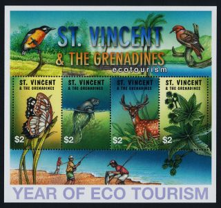St Vincent 3036 Year Of Eco Tourism,  Butterfly,  Manatee,  Deer,  Birds photo