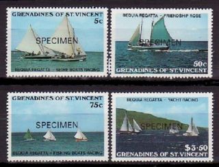 Specimen,  St.  Vincent Grenadines Sc586 - 9 Fishing,  Ship photo