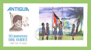 Antigua 1981 Girl Guides Miniature Sheet On First Day Cover photo