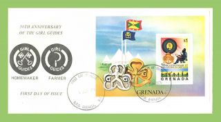 Grenada 1976 Girl Guides Miniature Sheet On First Day Cover photo