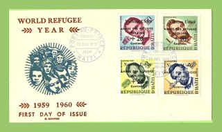 Haiti 1959 World Refugee Year Overprints On First Day Cover photo