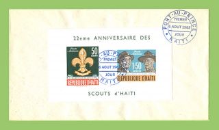 Haiti 1962 22nd Anniversary Scouts Miniature Sheet On First Day Cover photo