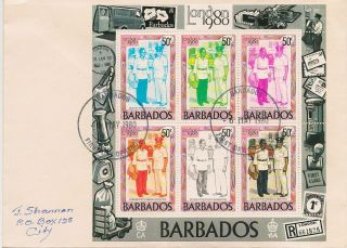 Barbados,  Fdc Souvenir Sheet Of 6,  Modern Postwoman & Inspector,  6 May,  1980 photo