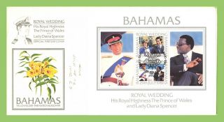 Bahamas 1981 Royal Wedding Miniature Sheet First Day Cover photo