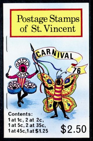St Vincent 457 - 62 Booklet Sb4 Carnival Costumes photo