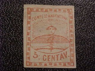 Rare Argentina Sc1 1858 M/h Postage Stamp 5 Centavos H290 photo