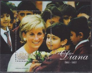 Uruguay: Mi Bl.  83 Princess Diana (1998) S/sheet photo