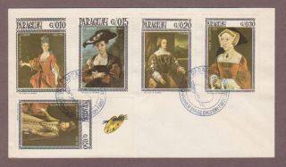 Paraguay 1002 A - E Paintings Of Women Fdc photo
