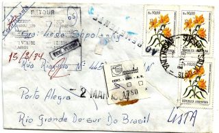 Salta February 5th1984 Registered Inflation - Brazil Postage Returned Sender photo