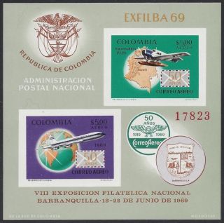 Colombia 1969 Exfilba S/s Sc C516 Nh photo