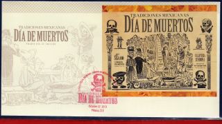 13 - 26fd Mexico 2013 Day Of Dead,  Mexican Traditions,  Folklore,  Fdc photo