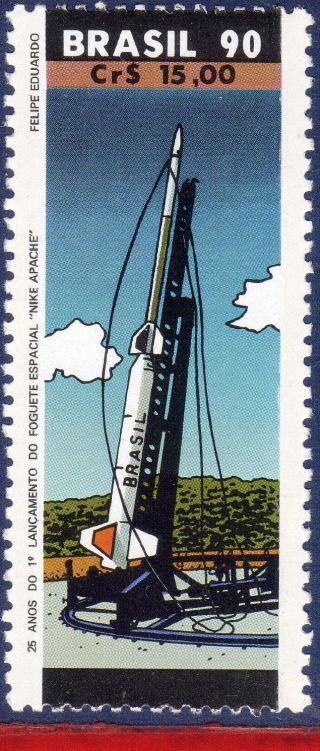 2295 Brazil 1990 Launch Of Rocket Nike Apache,  Space Exploration,  Mi 2393, photo