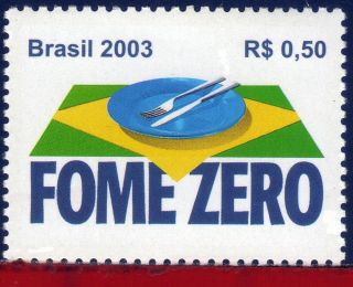 2898 Brazil 2003 Zero Hunger,  Health,  Food,  Flags,  Sc 2898,  Mi 3328 photo