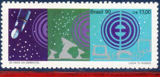 2281 Brazil 1990 Embratel,  Telecommunication,  Space,  Satellite,  Mi 2376, photo
