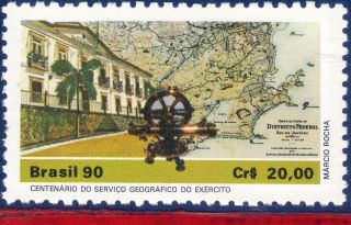 2250 Brazil 1990 Army Geographical Service,  Maps,  Architecture,  Mi 2363, photo