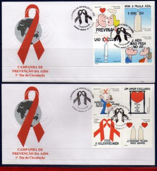 11 - 36fd Brazil 2011 Aids Prevention Campaigns,  Health,  2 Fdc photo