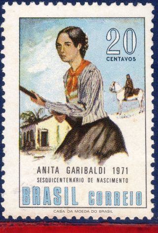 1194 Brazil 1971 Anita Garibaldi,  Heroine In Liberation Of Brazil,  Horse, photo